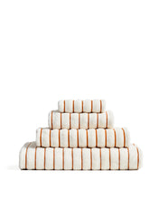 Load image into Gallery viewer, Dorane 100% cotton towel with orange stripes 30 x 50cm - image 2