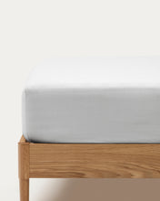 Load image into Gallery viewer, Teia 100% cotton percale fitted bed sheet, 180 thread count, white, for 160 cm bed
