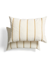 Load image into Gallery viewer, Lidala set of 2 mustard striped 100% cotton jacquard cushion covers 40 x 60cm