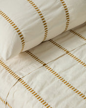 Load image into Gallery viewer, Lidala set of 2 mustard striped 100% cotton jacquard cushion covers 40 x 60cm - image 3