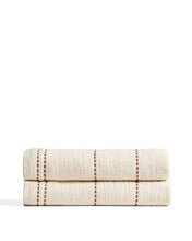 Load image into Gallery viewer, Siloda beige striped double-gauze cotton bedspread for 90/135cm bed