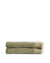 Load image into Gallery viewer, Lideba green striped cotton blanket 100 x 170cm