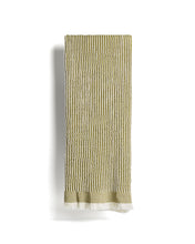 Load image into Gallery viewer, Lideba green striped cotton blanket 100 x 170cm - image 2