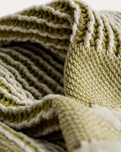 Load image into Gallery viewer, Lideba green striped cotton blanket 100 x 170cm - image 3