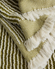 Load image into Gallery viewer, Lideba green striped cotton blanket 100 x 170cm - image 4