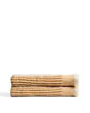 Load image into Gallery viewer, Lideba orange striped cotton blanket 100 x 170cm