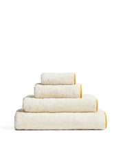 Load image into Gallery viewer, Sedora 100% cotton towel with yellow contrast detail 30 x 50cm - image 2