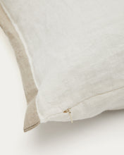 Load image into Gallery viewer, Suerta white and beige cushion cover, 100% linen, 50 x 50 cm - image 5