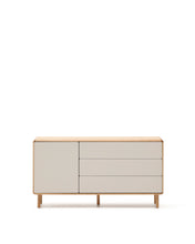 Load image into Gallery viewer, Anielle solid ash &amp; ash veneer sideboard with 1 door and 3 drawers, 150 x 78 cm - image 2