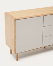Load image into Gallery viewer, Anielle solid ash &amp; ash veneer sideboard with 1 door and 3 drawers, 150 x 78 cm - image 8