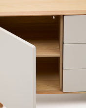 Load image into Gallery viewer, Anielle solid ash &amp; ash veneer sideboard with 1 door and 3 drawers, 150 x 78 cm - image 11