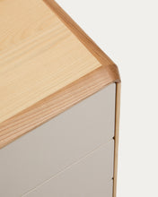 Load image into Gallery viewer, Anielle solid ash &amp; ash veneer sideboard with 1 door and 3 drawers, 150 x 78 cm - image 12