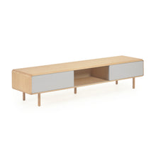 Load image into Gallery viewer, Anielle solid ash &amp; ash veneer TV stand with 2 doors, 180 x 41 cm - image 2