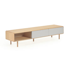 Load image into Gallery viewer, Anielle solid ash &amp; ash veneer TV stand with 2 doors, 180 x 41 cm - image 3