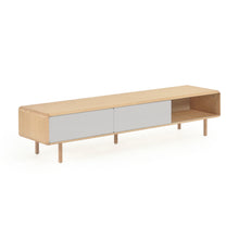 Load image into Gallery viewer, Anielle solid ash &amp; ash veneer TV stand with 2 doors, 180 x 41 cm - image 6