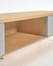 Load image into Gallery viewer, Anielle solid ash &amp; ash veneer TV stand with 2 doors, 180 x 41 cm - image 10