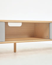 Load image into Gallery viewer, Anielle solid ash &amp; ash veneer TV stand with 2 doors, 180 x 41 cm - image 15