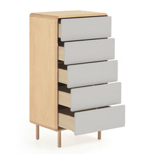Load image into Gallery viewer, Anielle solid and ash veneer chest of five drawers 60 x 117 cm - image 3