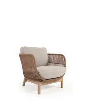 Load image into Gallery viewer, Catalina armchair made with beige rope and FSC solid acacia wood - image 2