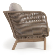 Load image into Gallery viewer, Catalina armchair made with beige rope and FSC solid acacia wood - image 3