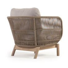 Load image into Gallery viewer, Catalina armchair made with beige rope and FSC solid acacia wood - image 5
