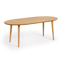 Load image into Gallery viewer, Oqui extendable oval table with an oak veneer and solid wood legs, Ø 120 (200) x 90 cm - image 6