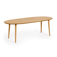 Load image into Gallery viewer, Oqui extendable oval table with an oak veneer and solid wood legs, Ø 140 (220) x 90 cm - image 5