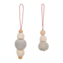 Load image into Gallery viewer, Dempsey set of 2 hanging bauble strings made from grey felt