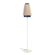 Load image into Gallery viewer, Yuvia cotton floor lamp with a beige and blue finish UK adaptador