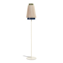 Load image into Gallery viewer, Yuvia cotton floor lamp with a beige and blue finish UK adaptador - image 2