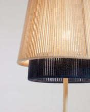 Load image into Gallery viewer, Yuvia cotton floor lamp with a beige and blue finish UK adaptador - image 4