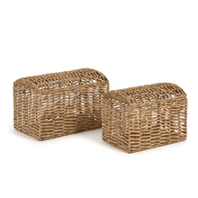 Load image into Gallery viewer, Xuliana set of 2 natural fibre trunks, with a natural finish