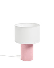 Load image into Gallery viewer, Bianella cotton and pink corduroy table lamp