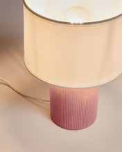 Load image into Gallery viewer, Bianella cotton and pink corduroy table lamp - image 3