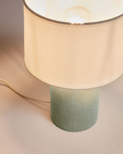Load image into Gallery viewer, Bianella cotton and turquoise corduroy table lamp - image 3