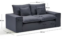 Load image into Gallery viewer, Anarela 2-seater sofa - Dark Grey