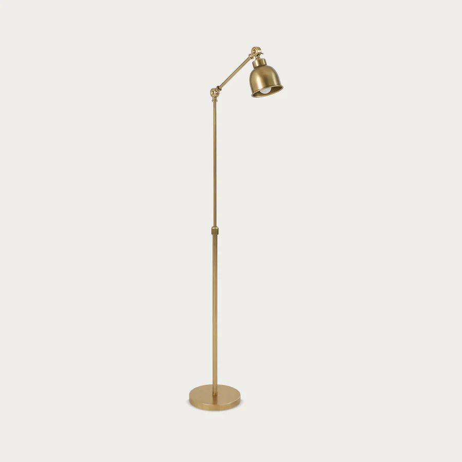 Brompton Reading Floor Lamp, Antique Brass