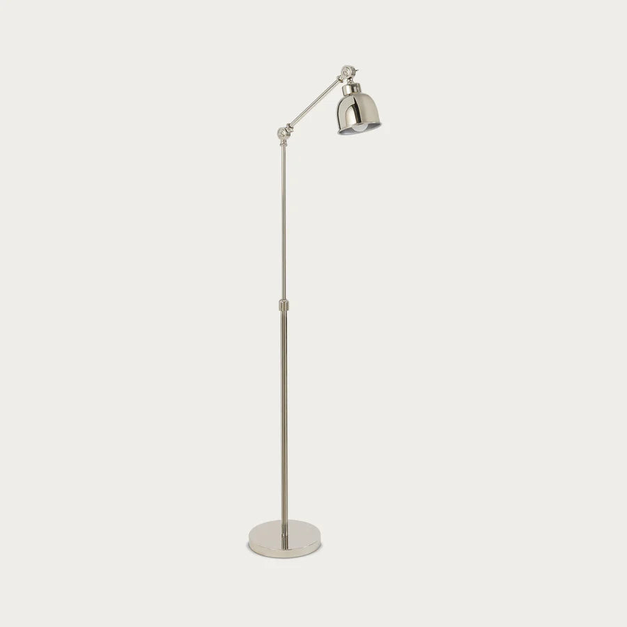 Brompton Reading Floor Lamp, Nickel
