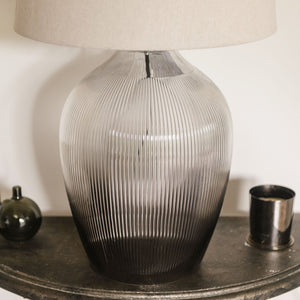 Smoked Glass Table Lamp