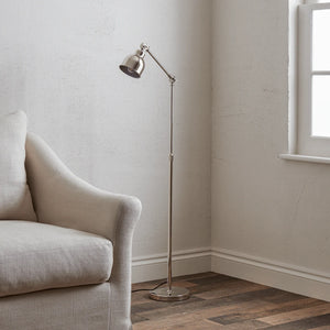 Brompton Reading Floor Lamp, Nickel