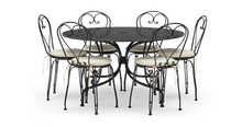 Load image into Gallery viewer, Boscombe 6 Seater Black Dining Set with Granite Top