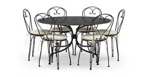 Boscombe 6 Seater Black Dining Set with Granite Top