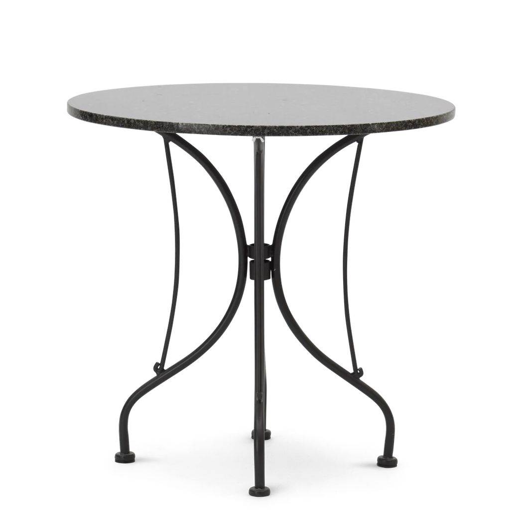 Boscombe Round Bistro Table with Granite Top, Black