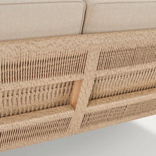 Load image into Gallery viewer, Kew Teak 2 Seater Sofa with Natural Cushions