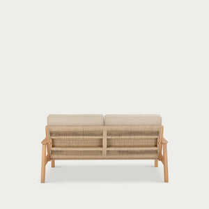 Kew Teak 2 Seater Sofa with Natural Cushions