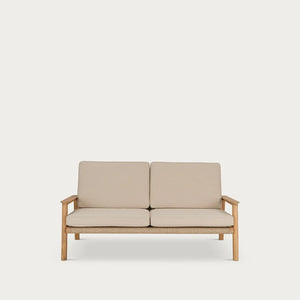 Kew Teak 2 Seater Sofa with Natural Cushions