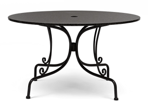 Boscombe 6 Seater Round Table with Granite Top, Black
