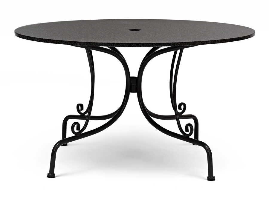 Boscombe 6 Seater Round Table with Granite Top, Black