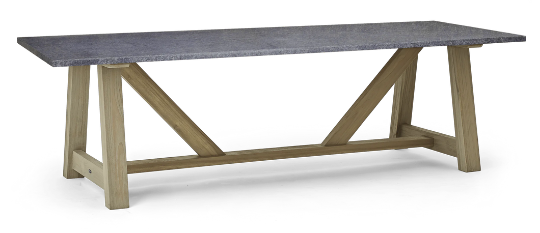 Stanway Teak Rectangular Table with Granite Top, 8 Seater