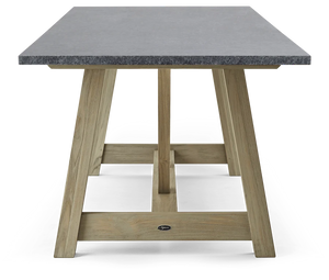 Stanway Teak Rectangular Table with Granite Top, 8 Seater